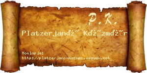 Platzerjanó Kázmér névjegykártya